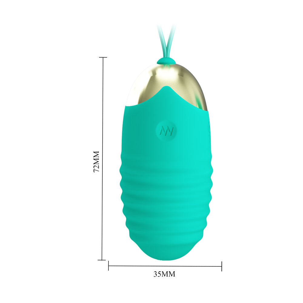 Party Up Ian Remote Egg Teal Teal Usb Rechargeable Vibrating Egg With Wireless Remote
