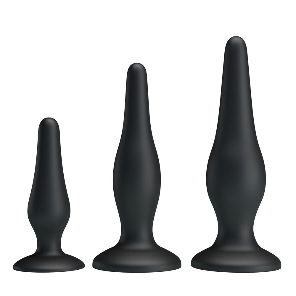 Party Up Jerry Butt Plug Set Black Butt Plugs Set Of 3 Sizes