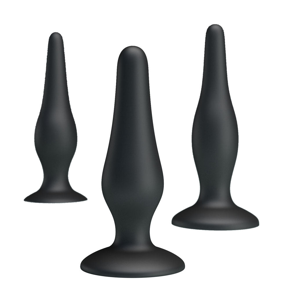 Party Up Jerry Butt Plug Set Black Butt Plugs Set Of 3 Sizes