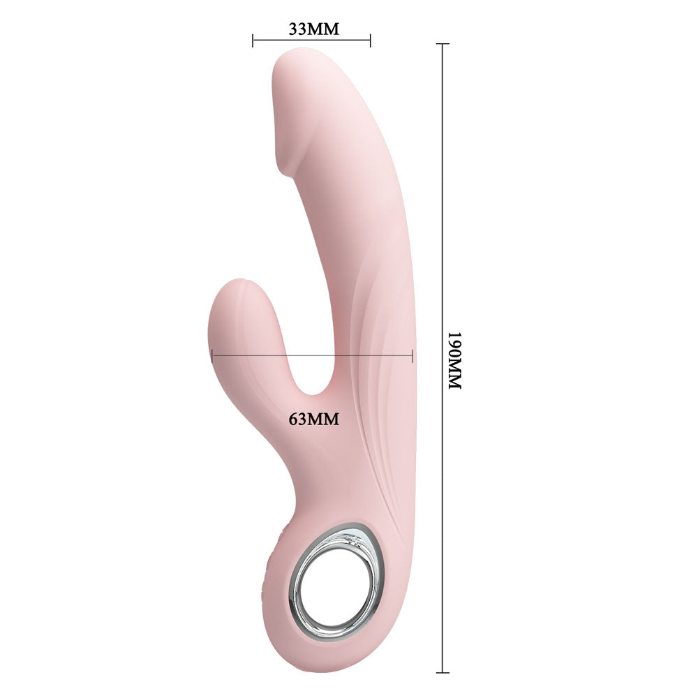 Party Up Dave Rabbit Vibe Pink Pink 19 Cm Usb Rechargeable Rabbit Vibrator