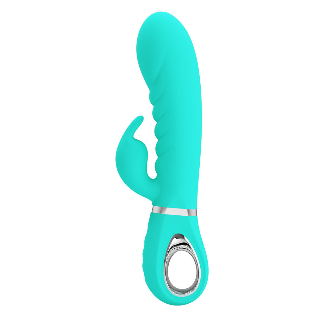 Party Up Edward Rabbit Vibe Teal Teal 20 Cm Usb Rechargeable Rabbit Vibrator
