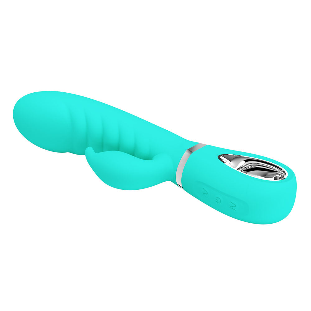 Party Up Edward Rabbit Vibe Teal Teal 20 Cm Usb Rechargeable Rabbit Vibrator