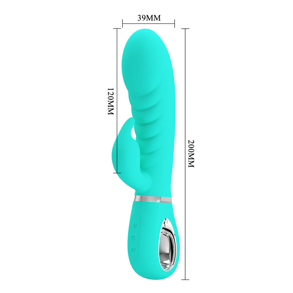 Party Up Edward Rabbit Vibe Teal Teal 20 Cm Usb Rechargeable Rabbit Vibrator
