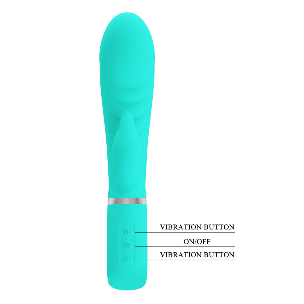 Party Up Edward Rabbit Vibe Teal Teal 20 Cm Usb Rechargeable Rabbit Vibrator