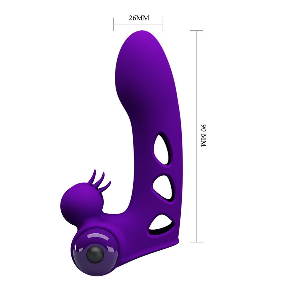 Party Up Mike Finger Vibe Purple Purple Vibrating Finger Vibrator
