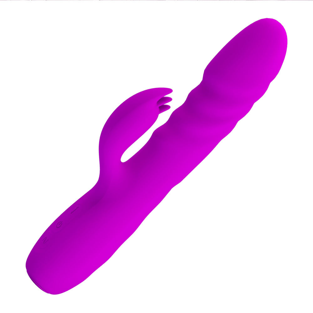 Party Up Bob Thrusting Vibe Purple Purple 25 Cm Usb Rechargeable Thrusting Rabbit Vibrator
