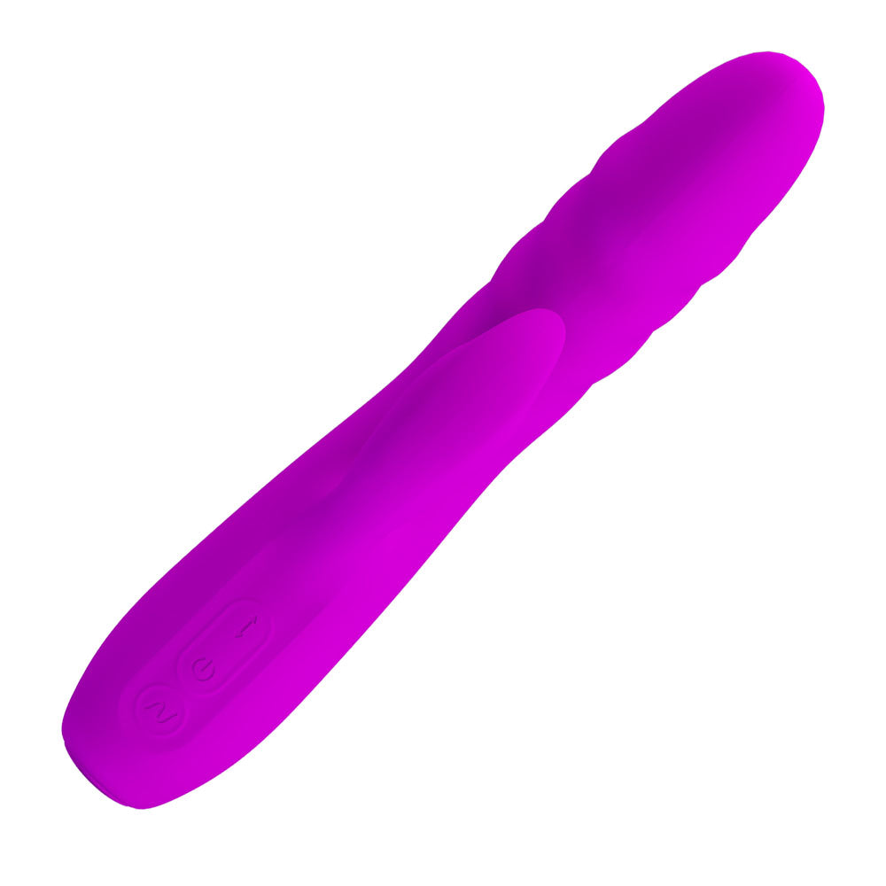 Party Up Bob Thrusting Vibe Purple Purple 25 Cm Usb Rechargeable Thrusting Rabbit Vibrator