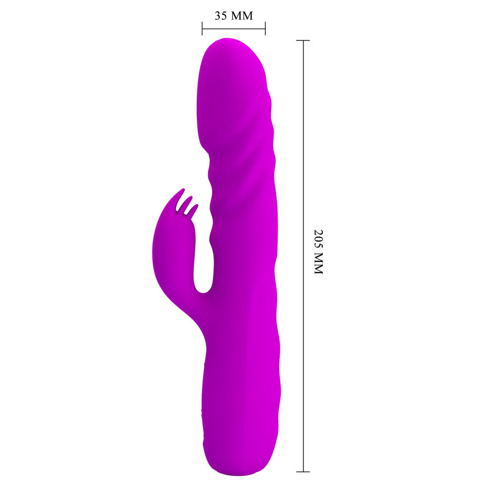 Party Up Bob Thrusting Vibe Purple Purple 25 Cm Usb Rechargeable Thrusting Rabbit Vibrator