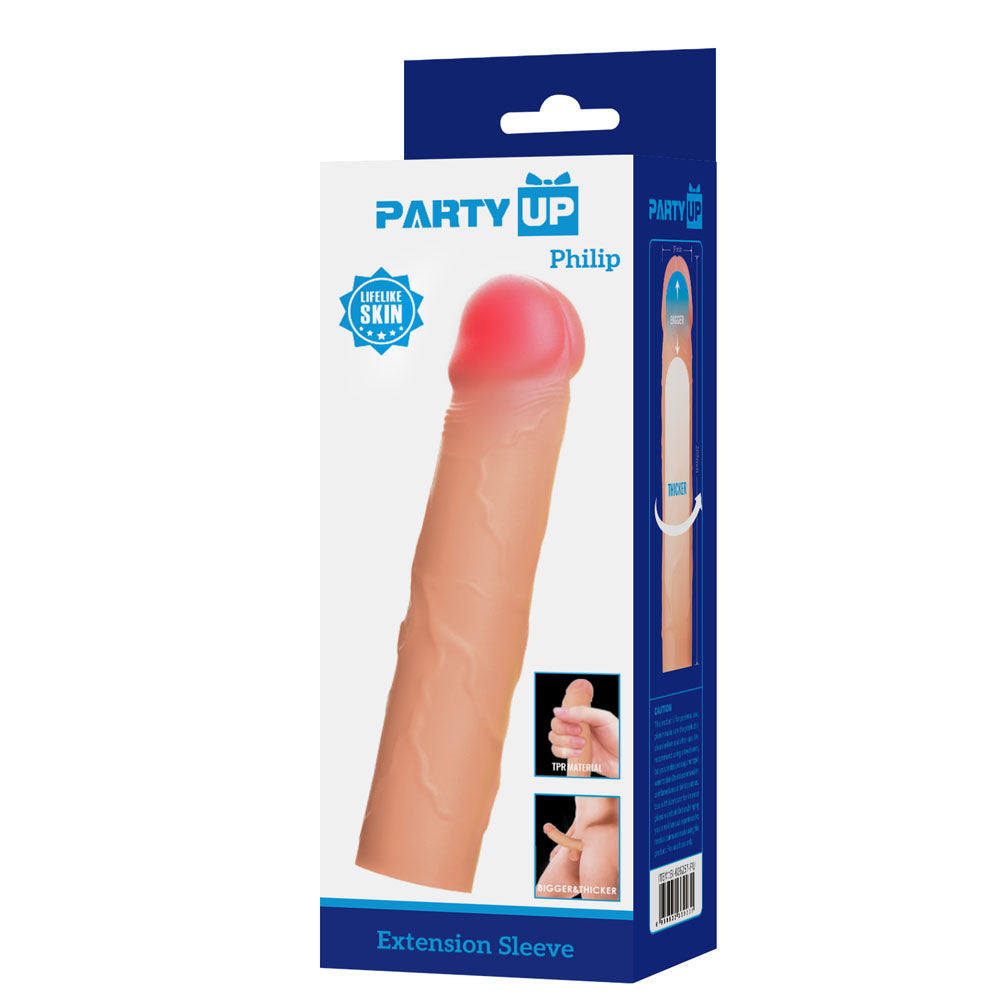 Party Up Philip 3 Inch Extender Sleeve Flesh 3 Inch Penis Extender Sleeve