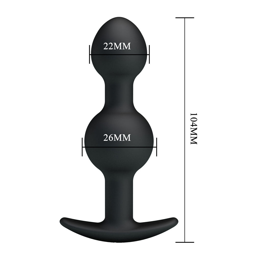 Party Up James Anal Bead Plug Black 10.4 Cm Beaded Butt Plug