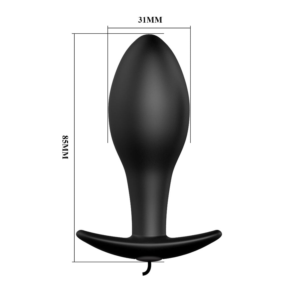 Party Up Jason Vibrating Anal Plug Black 8.5 Cm Vibrating Butt Plug With Remote
