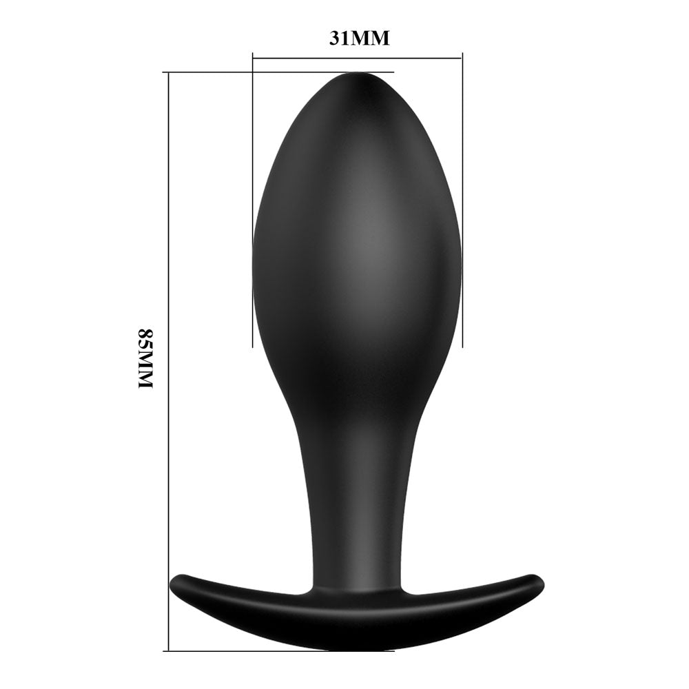 Party Up Jeff Silicone Plug Black 8.5 Cm Butt Plug
