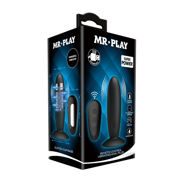 Mr Play Remote Control Vibrating Anal Plug Black Usb Rechargeable Vibrating Butt Plug With Wireless Remote