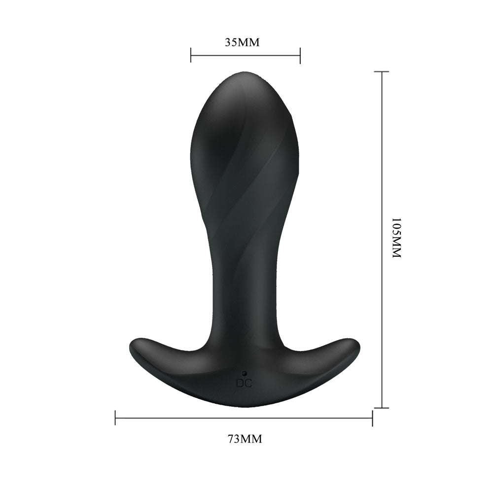 Party Up Keith Vibrating Plug Black 10.5 Cm Usb Rechargeable Vibrating Butt Plug