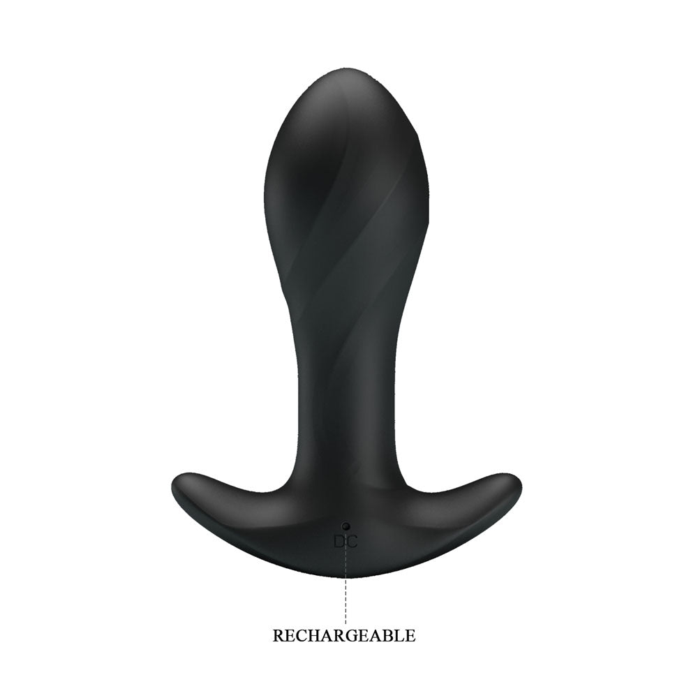 Party Up Keith Vibrating Plug Black 10.5 Cm Usb Rechargeable Vibrating Butt Plug