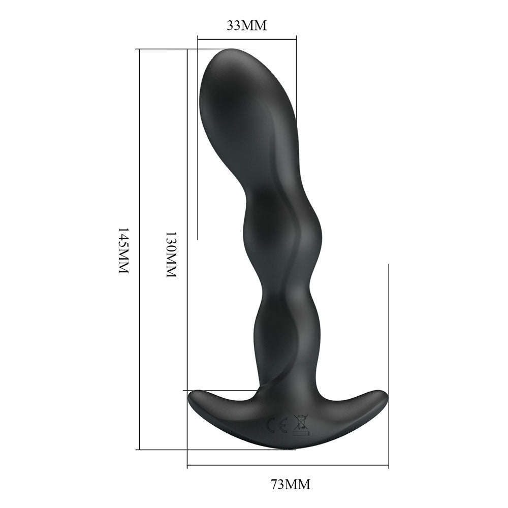 Party Up Jim Vibrating Plug Black 14.5 Cm Usb Rechargeable Vibrating Butt Plug