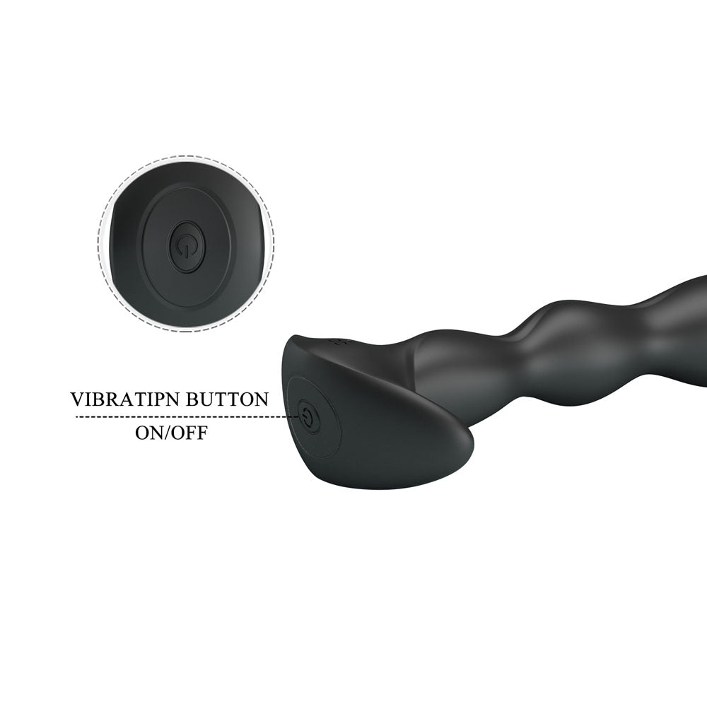 Party Up Jim Vibrating Plug Black 14.5 Cm Usb Rechargeable Vibrating Butt Plug
