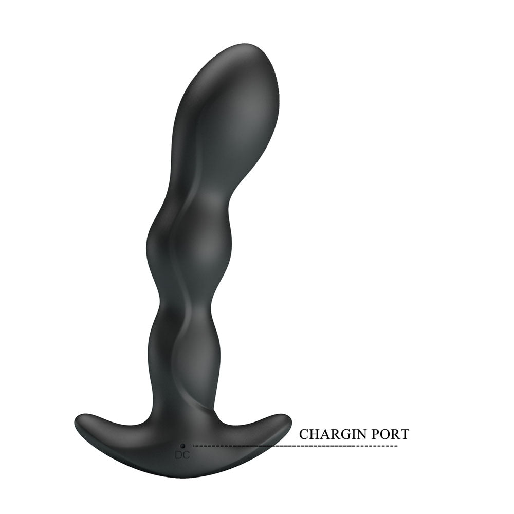 Party Up Jim Vibrating Plug Black 14.5 Cm Usb Rechargeable Vibrating Butt Plug