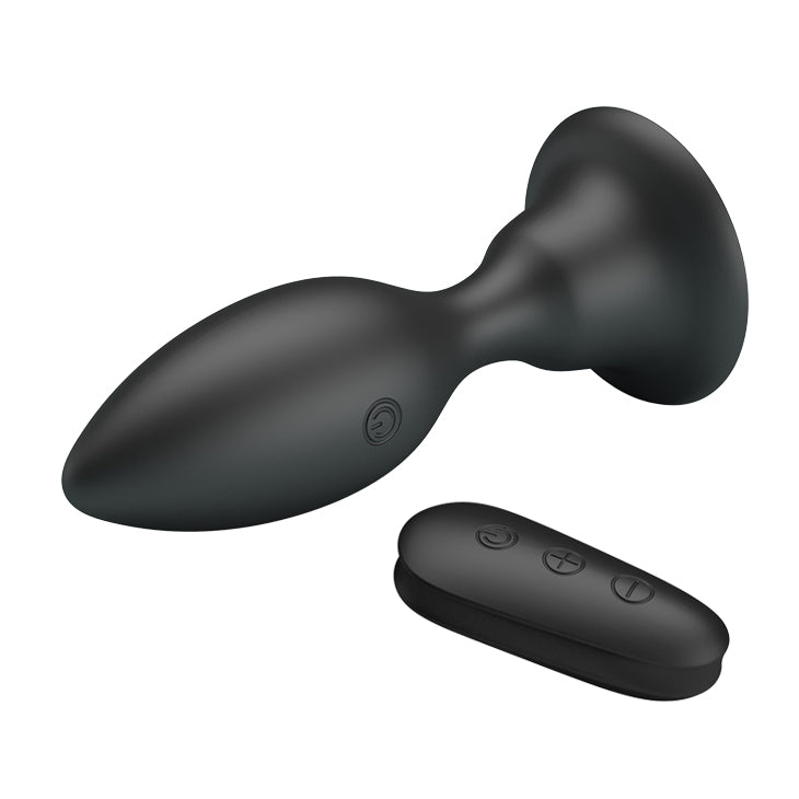 Mr Play Vibrating Anal Plug Black 10.8 Cm Usb Rechargeable Vibrating Butt Plug With Remote