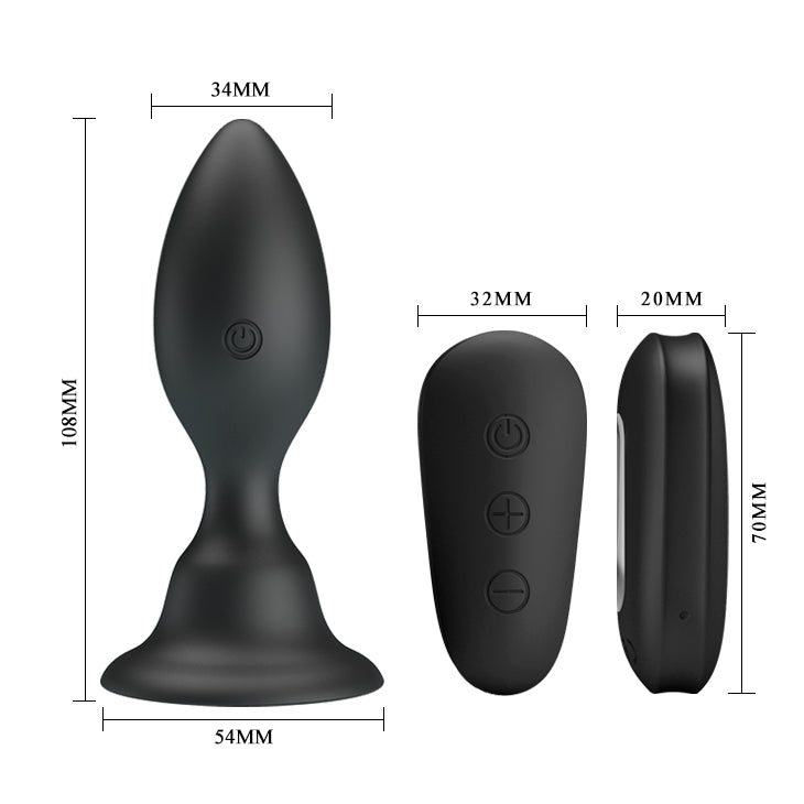Mr Play Vibrating Anal Plug Black 10.8 Cm Usb Rechargeable Vibrating Butt Plug With Remote