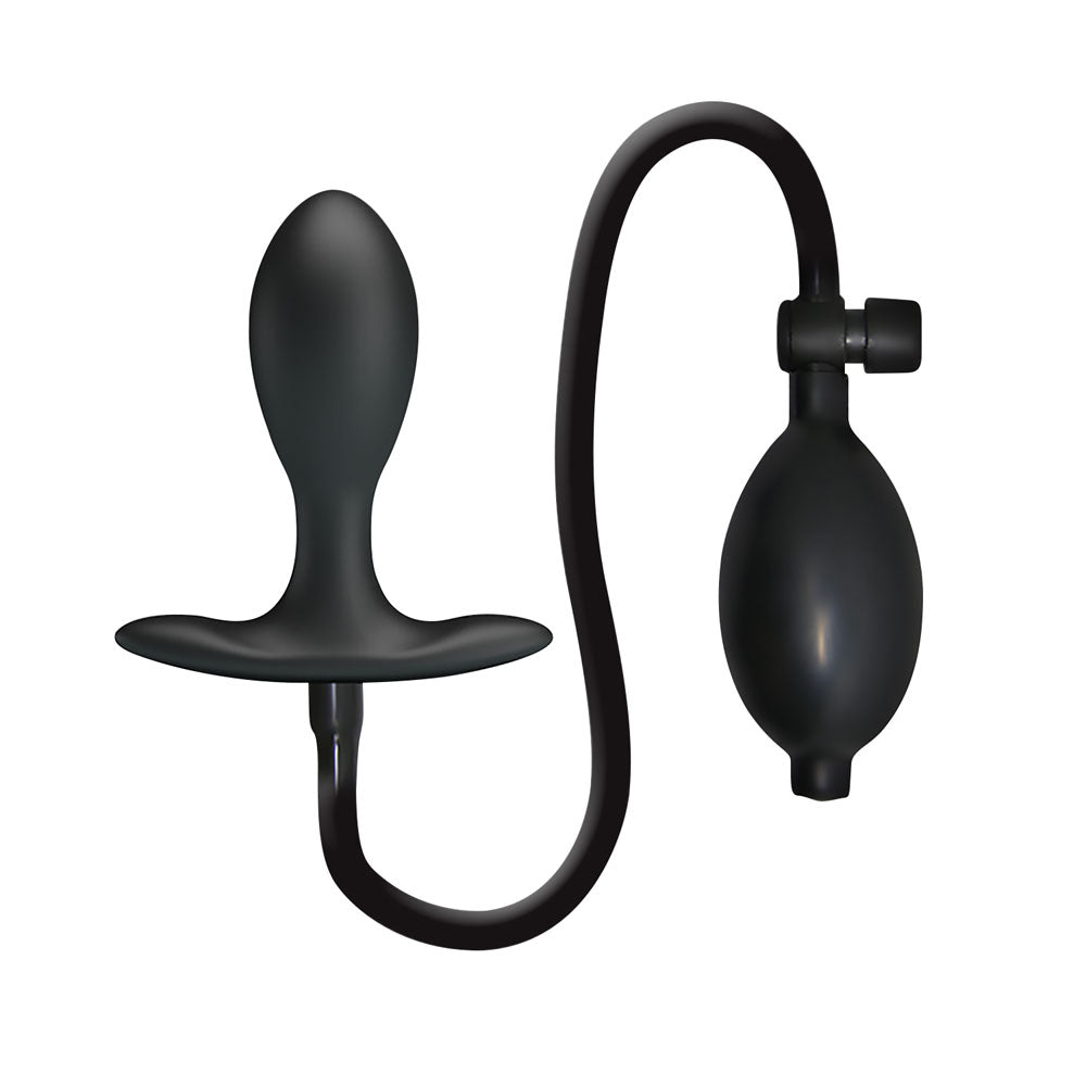 Party Up Kevin Inflatable Butt Plug Black 9.1 Cm Inflatable Butt Plug