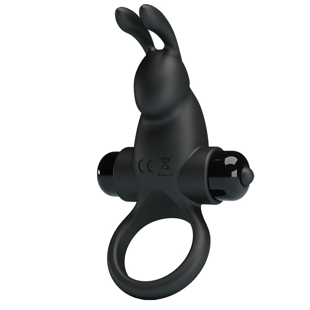 Party Up Larry Vibrating Cock Ring Black Vibrating Cock Ring