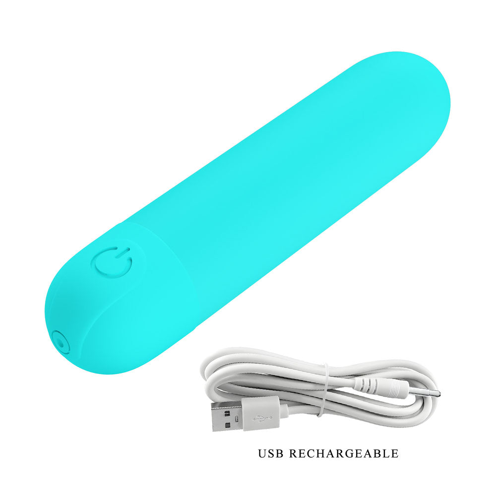 Party Up Harry Mini Bullet Teal Teal 8 Cm Usb Rechargeable Bullet