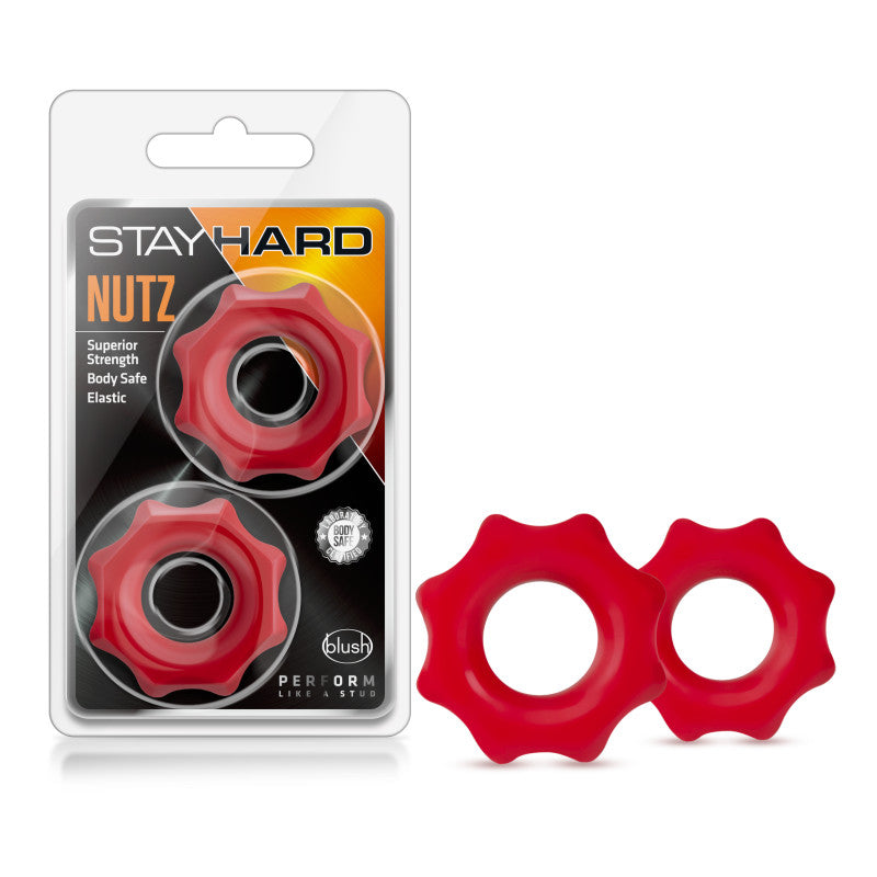 Stay Hard Nutz Red Cock Rings Set Of 2