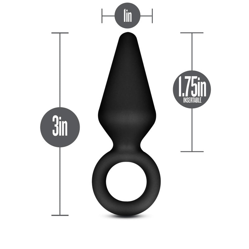 Anal Adventures Platinum Loop Plug Small Black 7.6 Cm Butt Plug