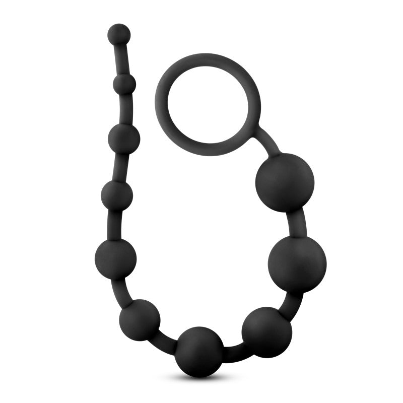 Anal Adventures Platinum 10 Anal Beads Black Black 31.7 Cm Anal Beads