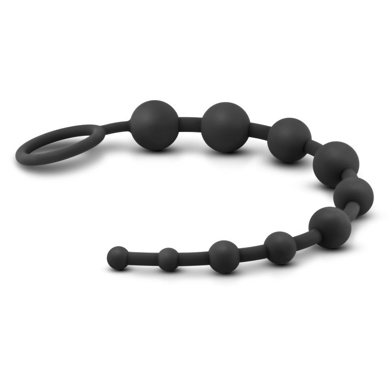 Anal Adventures Platinum 10 Anal Beads Black Black 31.7 Cm Anal Beads