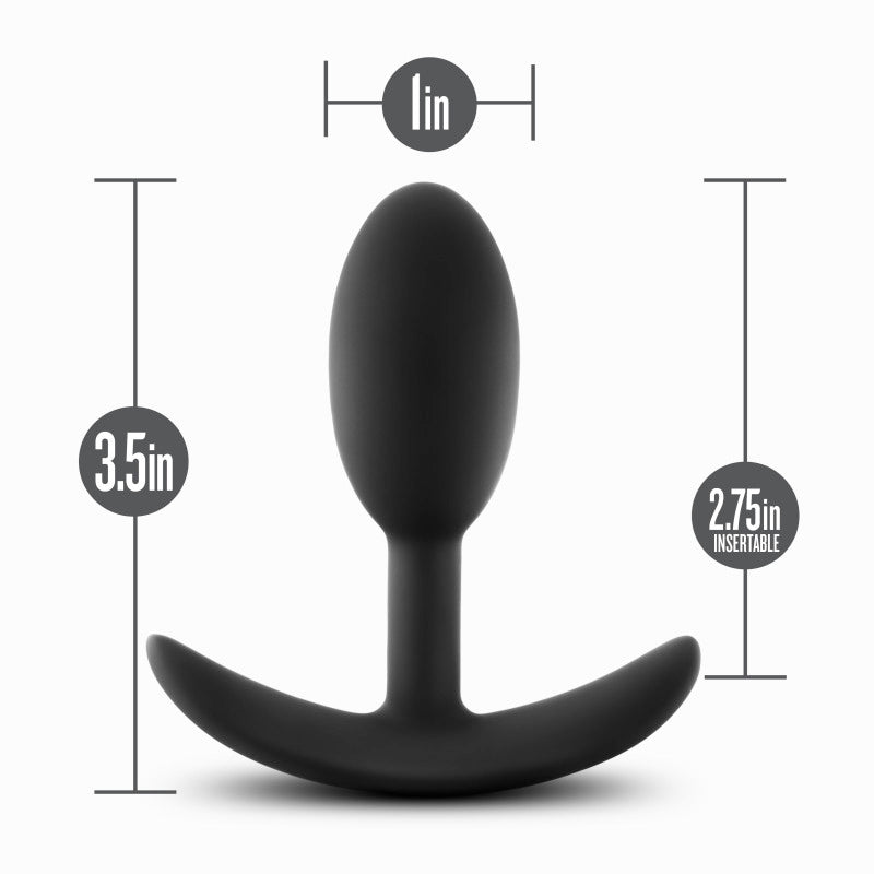 Anal Adventures Platinum Vibra Slim Plug Black 8.9 Cm Small Butt Plug With Internal Ball