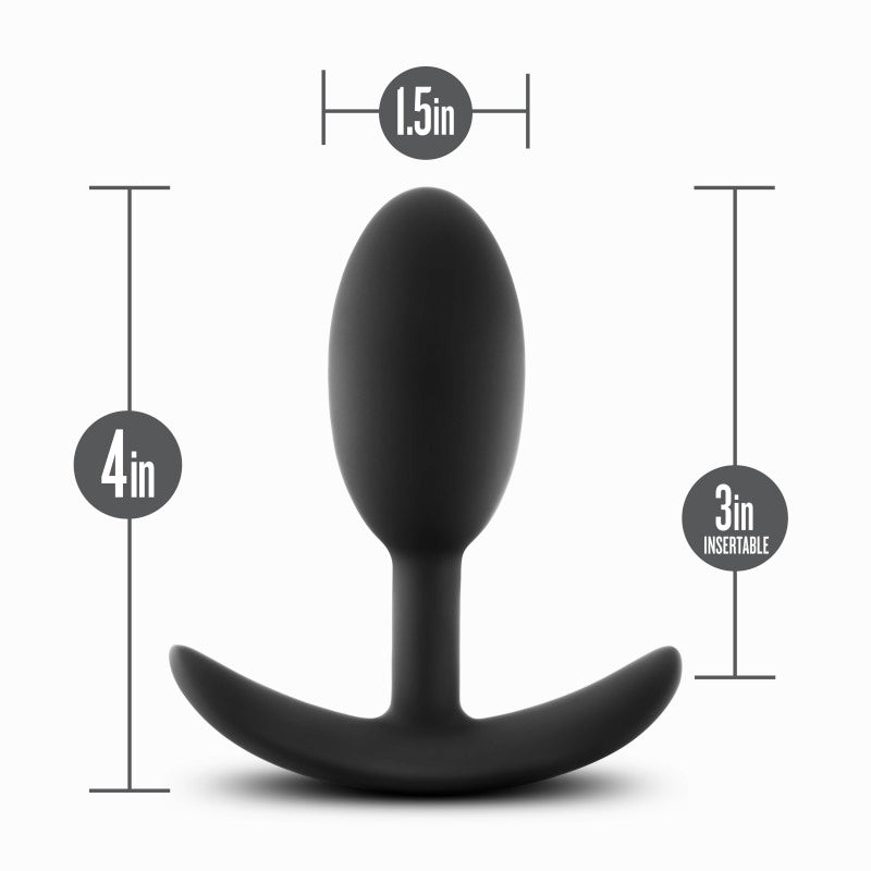 Anal Adventures Platinum Vibra Slim Plug Black 10.1 Cm Butt Plug With Internal Ball