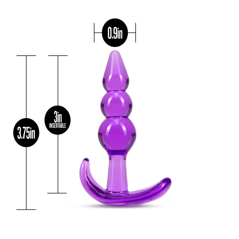 B Yours Triple Bead Anal Plug Purple 9.5 Cm Butt Plug