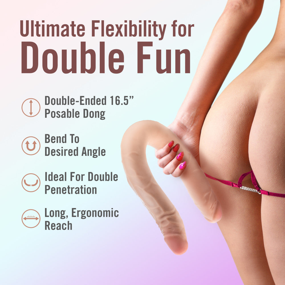 Dr. Skin Plus 16.5'' Posable Double Dong Flesh 42 Cm Double Dong