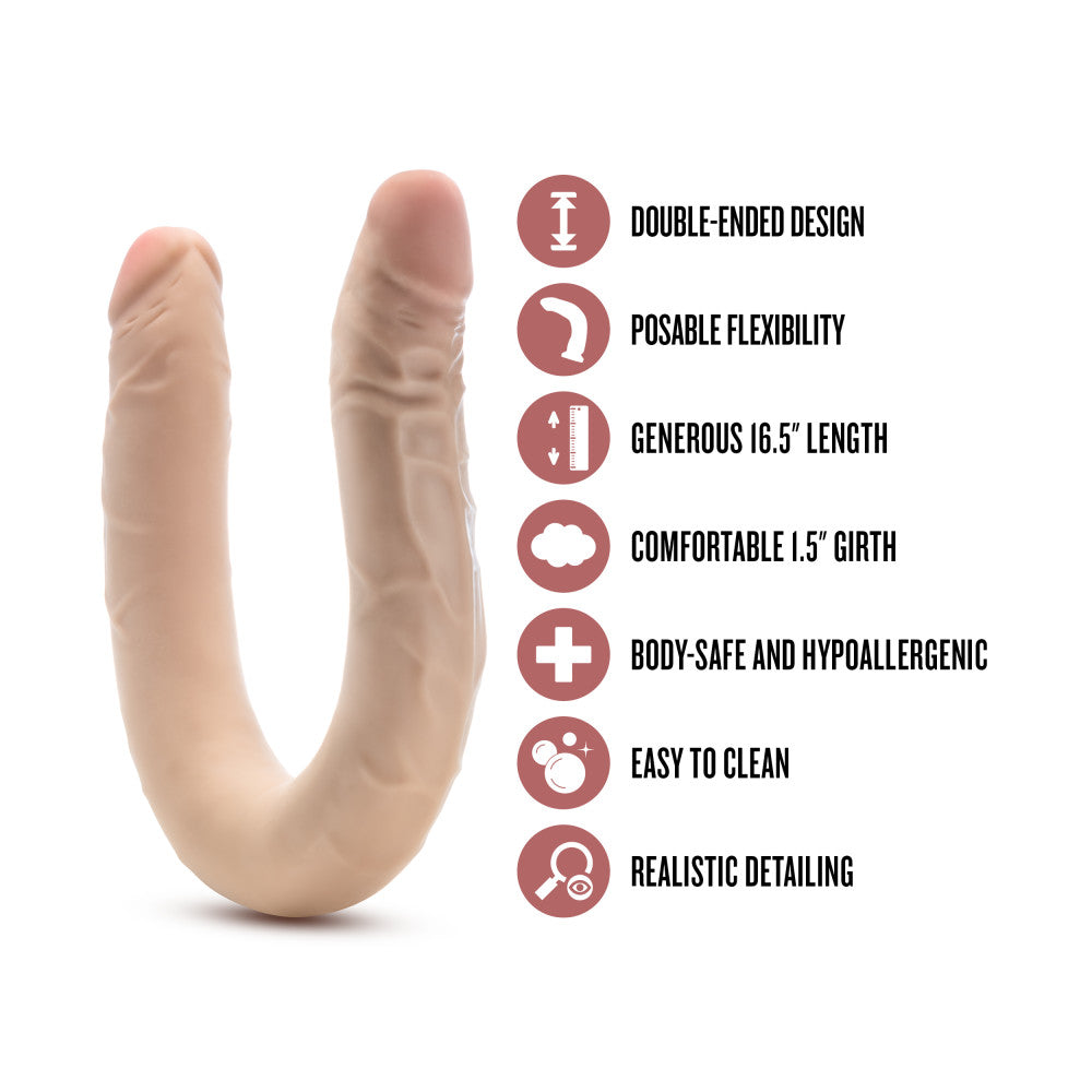 Dr. Skin Plus 16.5'' Posable Double Dong Flesh 42 Cm Double Dong