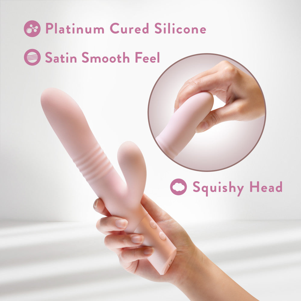 Blush Fraya Pink Pink 24.1 Cm Usb Rechargeable Thrusting Rabbit Vibrator