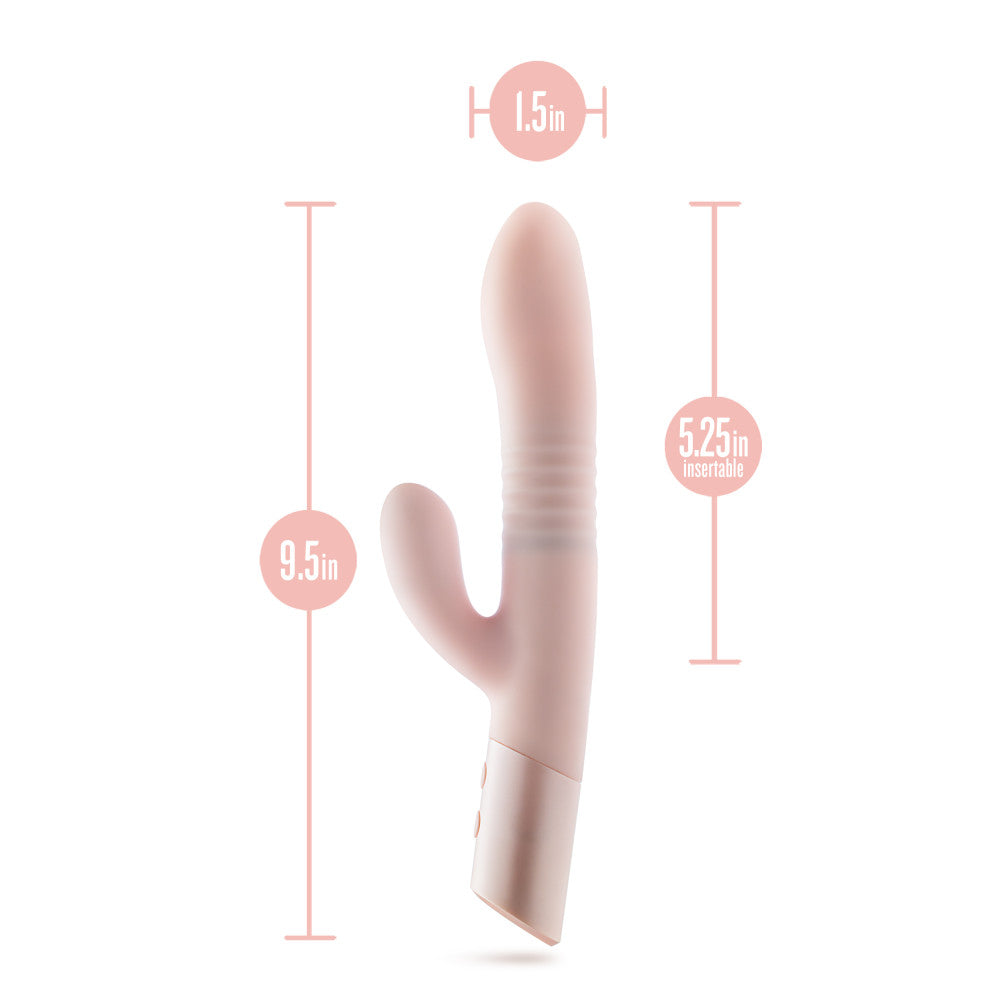 Blush Fraya Pink Pink 24.1 Cm Usb Rechargeable Thrusting Rabbit Vibrator