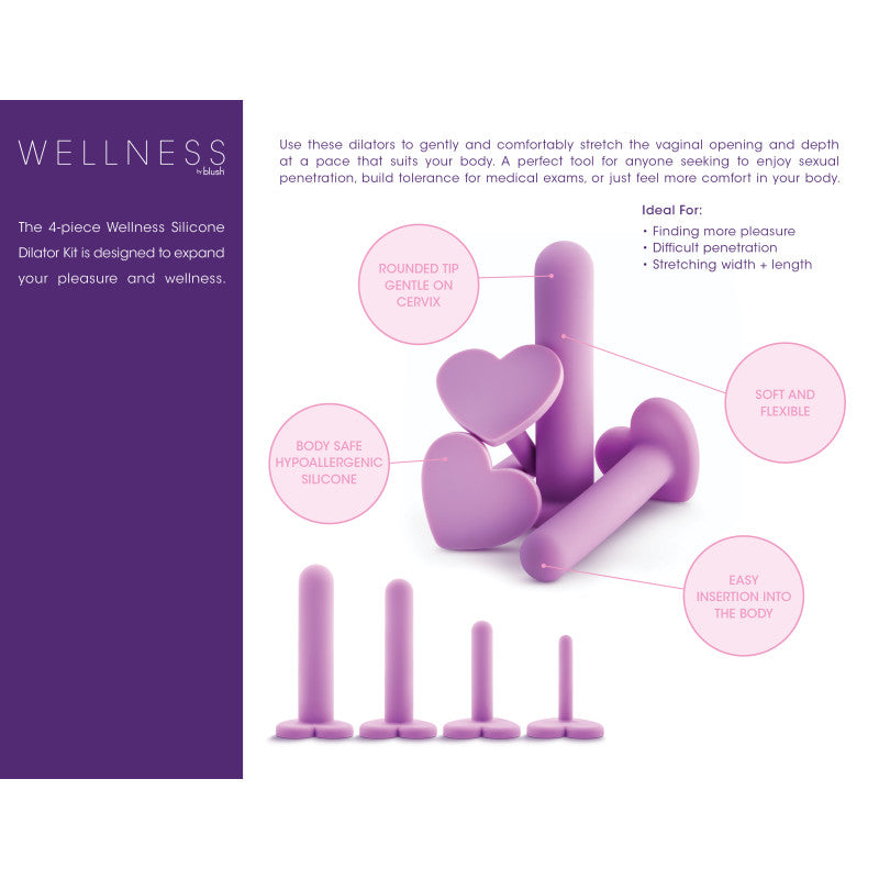 Wellness Dilator Kit Purple Vaginal Dilators Set Of 4 Sizes