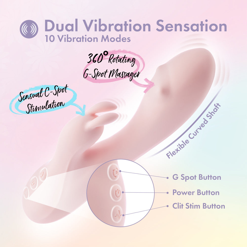 Play With Me Fairy Flutter Pink 19.7 Cm Usb Rechargeable Rabbit Vibrator