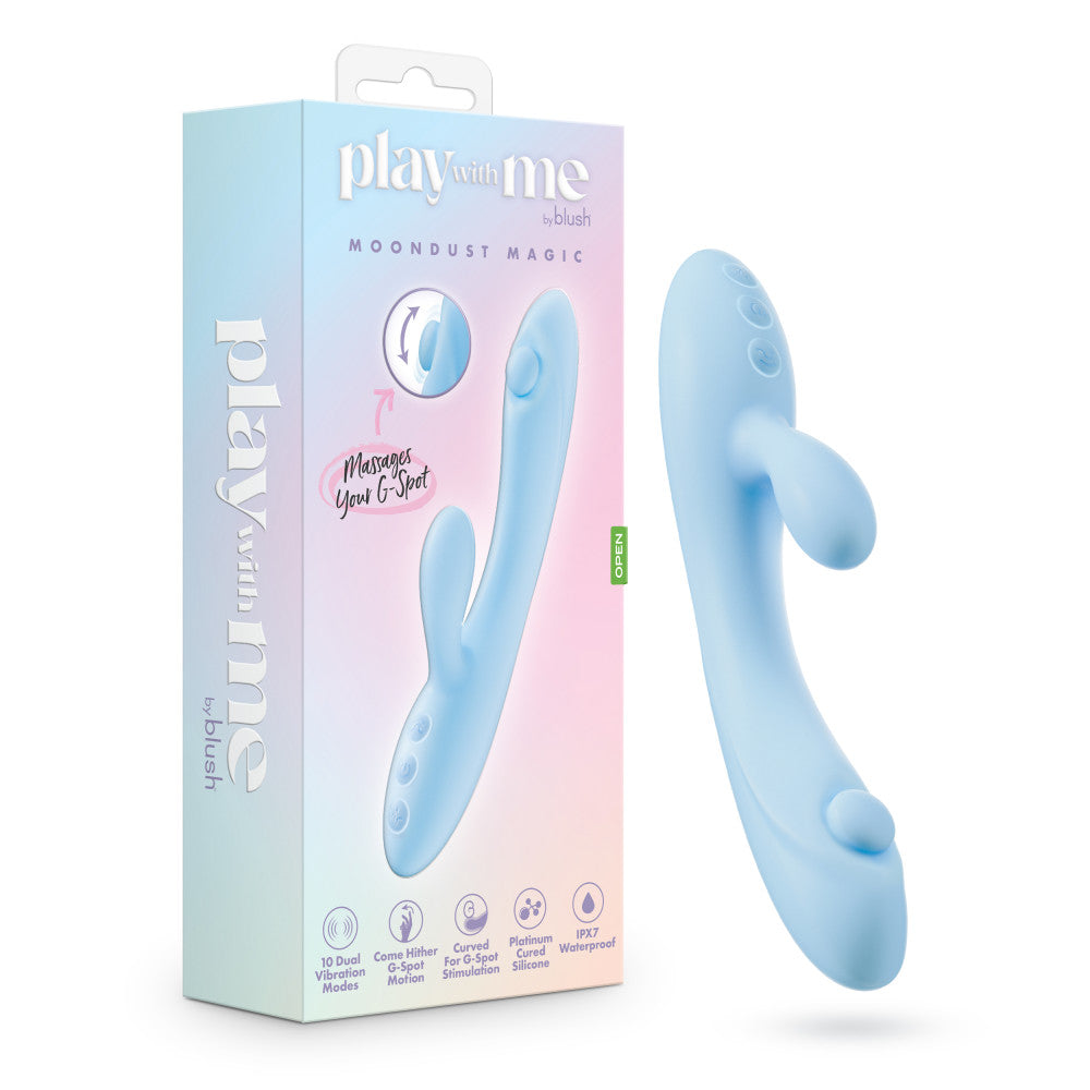 Play With Me Moondust Magic Blue 20.3 Cm Usb Rechargeable Rabbit Vibrator