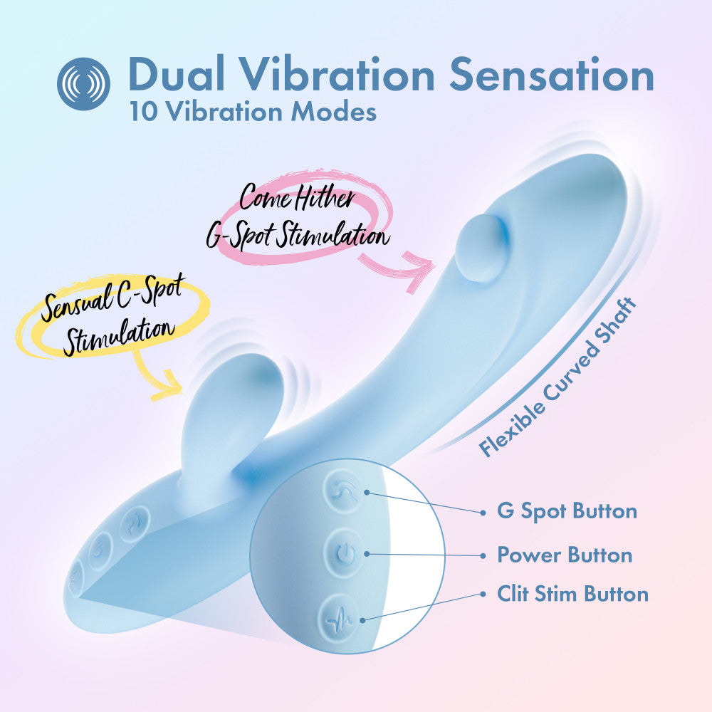 Play With Me Moondust Magic Blue 20.3 Cm Usb Rechargeable Rabbit Vibrator