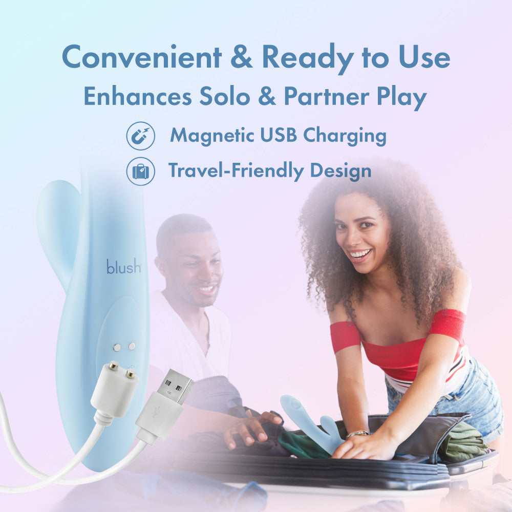Play With Me Moondust Magic Blue 20.3 Cm Usb Rechargeable Rabbit Vibrator