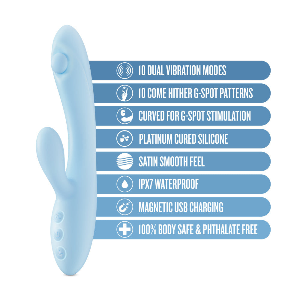 Play With Me Moondust Magic Blue 20.3 Cm Usb Rechargeable Rabbit Vibrator