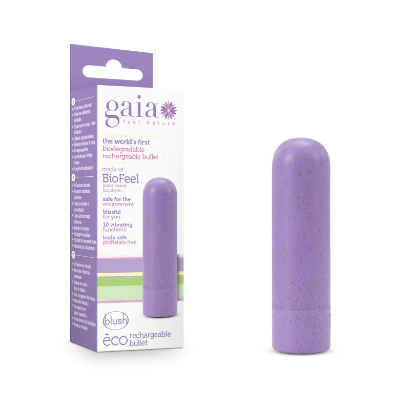 Gaia Eco Rechargeable Bullet Lilac Purple Usb Rechargeable Bullet