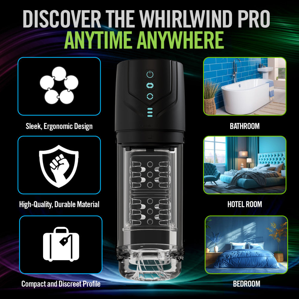M For Men Whirlwind Pro Clear Usb Rechargeable Rotating & Sucking Auto Stroker