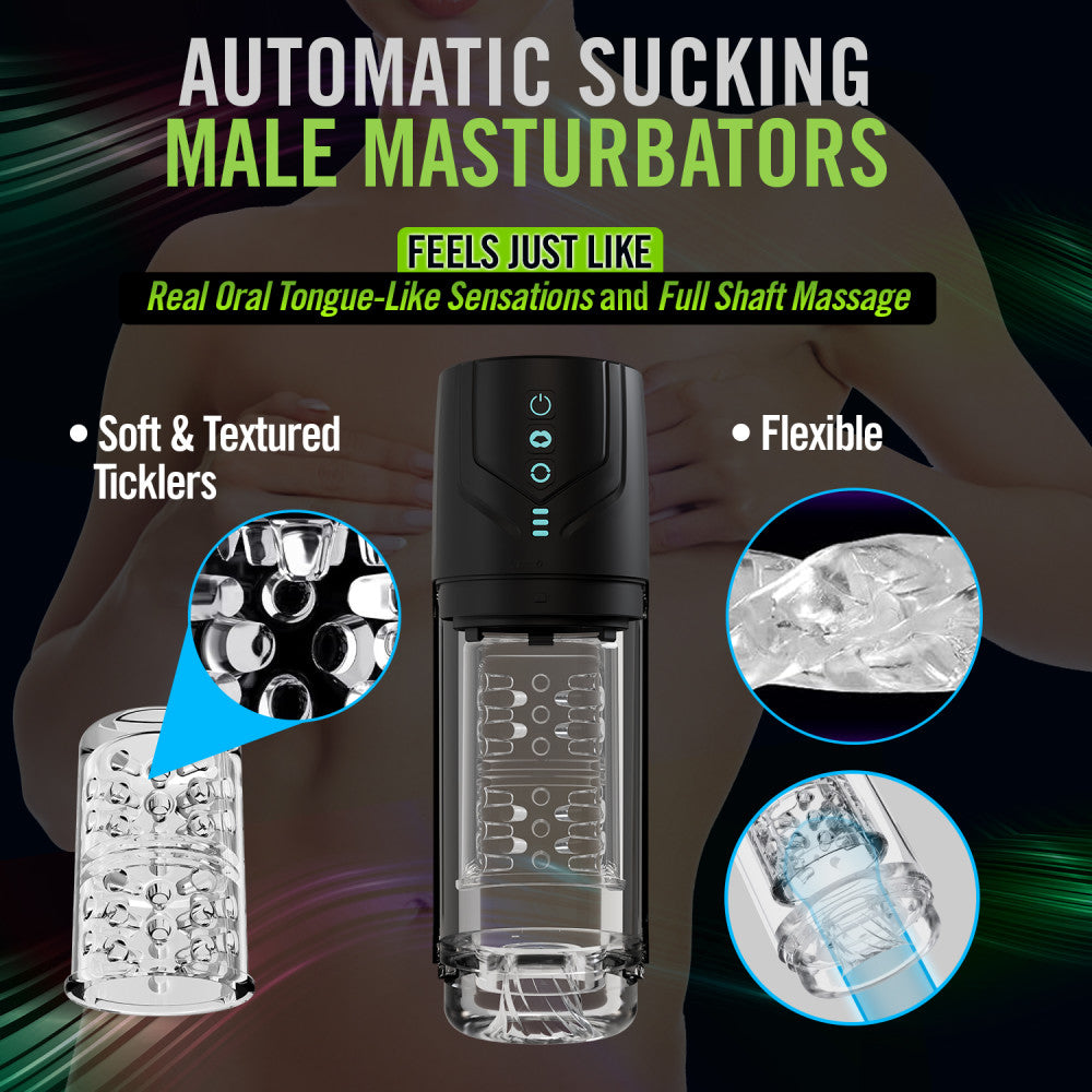 M For Men Whirlwind Pro Clear Usb Rechargeable Rotating & Sucking Auto Stroker