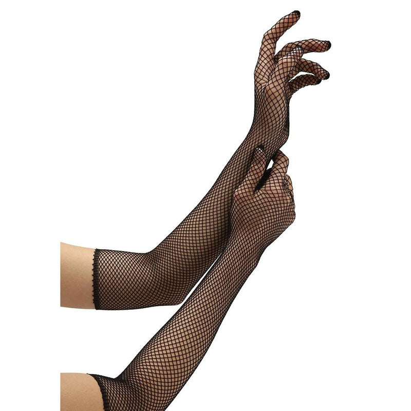 Baci White Label Fishnet Opera Glove Black Gloves