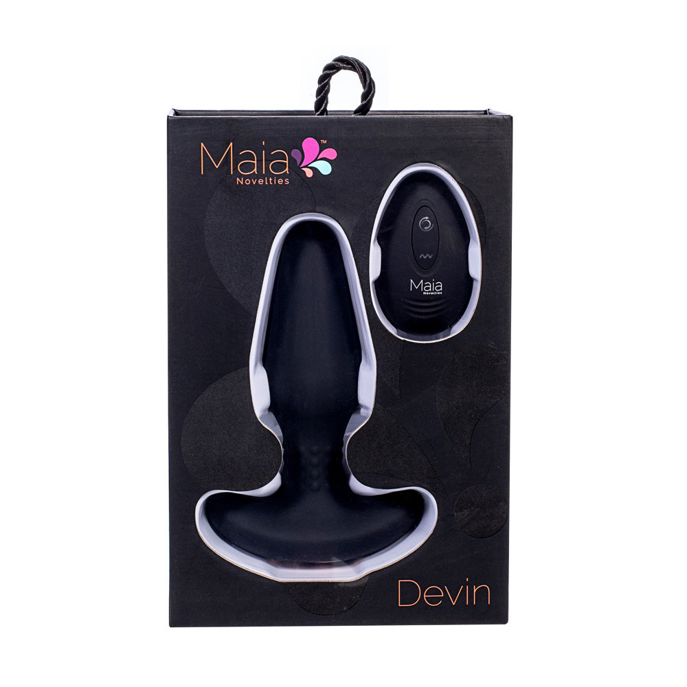 Maia Devin Black Usb Rechargeable Vibrating Butt Plug