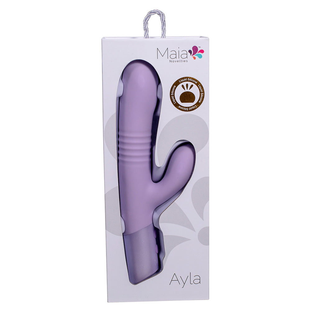 Maia Ayla Lavender 24.4 Cm Usb Rechargeable Thrusting Rabbit Vibrator